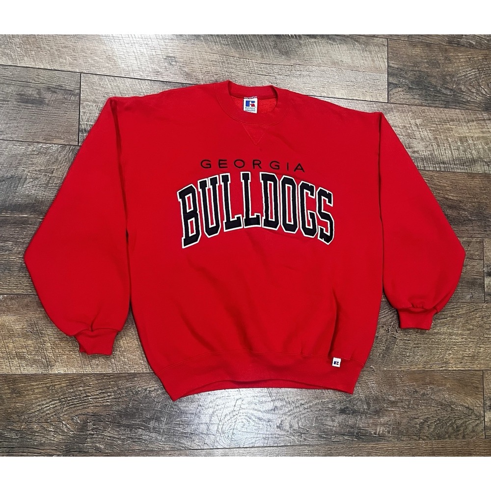 Vintage 80s Georgia Bulldogs Russell Athletic Embroidered Crewneck Sweatshirt XL